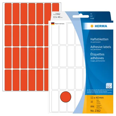 Produktbild von Vielzwecketiketten rot 13x40 mm Papier matt 896 St.