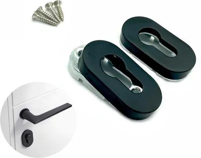 Immagine prodotto di Rosette ovali di protezione per ferramenta - 2 set - Nero opaco - Acciaio inox