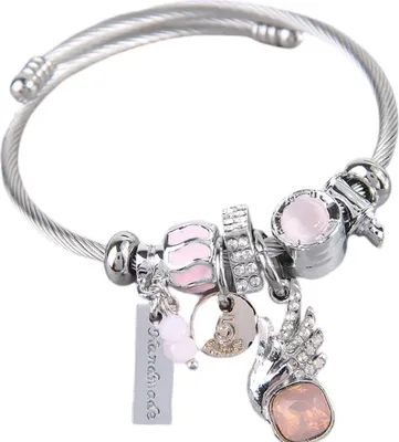 Image de Bracelet Ilana Ailes d'ange rose - Bracelet avec pendentifs