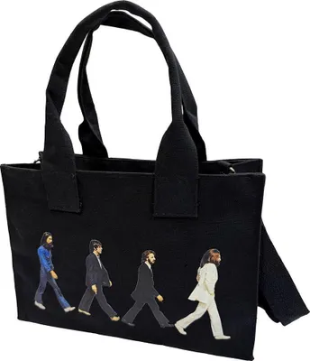 Immagine prodotto di The Beatles - Borsa Tote "Abbey Road", logo a goccia, cotone, stampa posteriore RO14388 (Taglia unica) (Nero)