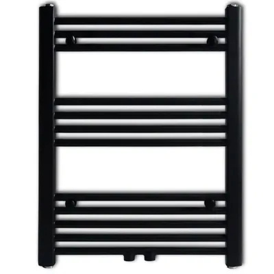 Produktbild von vidaXL Handtuchheizkörper Warmwasser Gerade Schwarz 600x764 mm