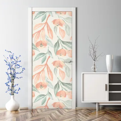 Produktbild von Dekorative Türtapete selbstklebend Klebefolie Türposter Türaufkleber Palmblätter Blüten 70 x 200 cm
