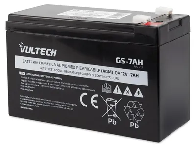 Zdjęcie produktu dla Vultech Airtight Battery AGM VRLA 12V 7Ah Faston F2 Dla UPS, Alarmy i wideo