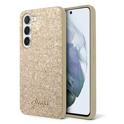 Obrázek produktu pro Guess Glitter Flakes Metal Logo Case - Samsung Galaxy S23+ pouzdro (zlaté)