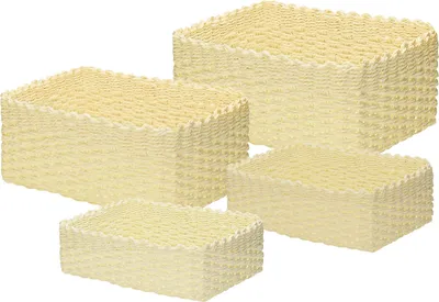 Produktbild von Handgefertigte Aufbewahrungsboxen aus Wolle – 4er Set | Filz Aufbewahrungskörbe für Zuhause, Büro & Kinderzimmer
