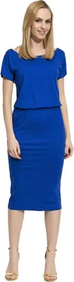 Produktbild von Damen Kleid Knielang Top Sommerkleid; Blau/S/36