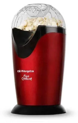 Popcornmaschine tragbar ölfrei 1000 W metallic rot 300 g