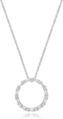 Produktbild von Atemberaubende 925 Sterling Silber (Rhodiniert) Damen - Anhänger mit Kette mit Zirkonia - 46cm; TRS32949