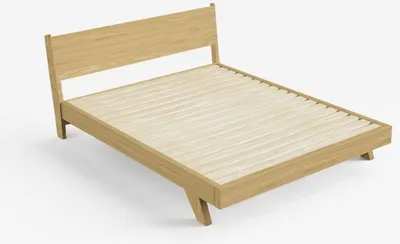 Immagine prodotto di Letto matrimoniale 160x200cm dal design moderno con rete a doghe e cuscino Rust King - natura
