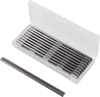 Produktbild von Hobelmesser 82 Mm 10 Stück, Hochwertige Hss-Lamellen Für Robuste Holzbearbeitung Universal-Ersatz Für Elektrohobel Und Handhobel