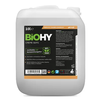 Produktbild von BiOHY Cremeseife 10L Handseife Waschlotion Spender Nachfüllpack