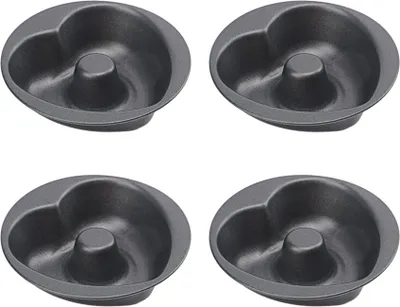 Image de 4Pcs 3 pouces Coeur Cannelé Mini Moule à Gâteau Antiadhésif Cannelé Moule à Gâteau Tube Acier au Carbone Moules à Four Avec Nouveauté Moule