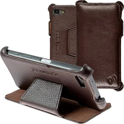 Produktbild von PhoneNatic Echt-Lederhülle kompatibel mit Sony Xperia Z5 Compact - Leder-Case braun + Glasfolie