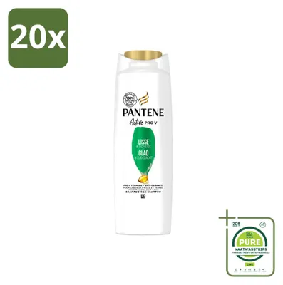 Obrázok produktu pre 20 kusov šampónu Pantene Glatt & Seidig pre kučeravé vlasy - 225 ml - veľké balenie - 20 kusov