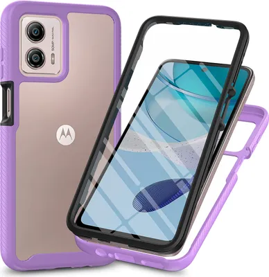 Image de Etui pour Motorola Moto G53, pare-chocs avec protection d'écran 360° intégrée Etui de protection intégrale Pourpre