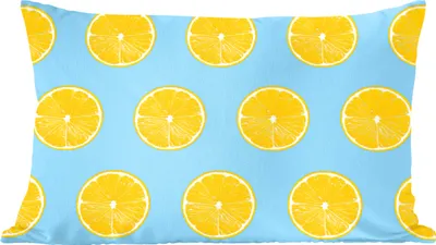 Produktbild von MuchoWow® Zierkissen Sofakissen Wohnzimmer Dekokissen 50x30 cm Zitrone - Farben - Muster - Wohnzimmerdekoration - Polster mit Photo