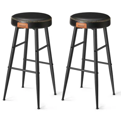 Produktbild von VASAGLE ECHO Kollektion Barhocker, 2er Set, Barstuhl, Kunstleder, 76,2 cm hoch, basisschwarz