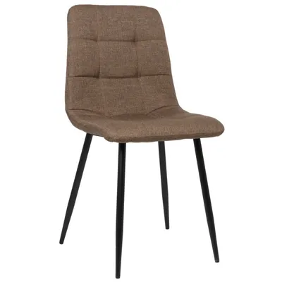 Produktbild von CLP Esszimmerstuhl Tilde Bezug gepolstert gesteppt mit Rückenlehne bis 150 kg braun Material Stoff
