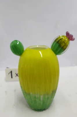 Zdjęcie produktu dla Gilde Glasart, Vase, "Kaktusblüte", Glas, gelb, grün, lila, VE 1, L. 14,5 cm, B. 26 cm, H. 32 cm Höhe: 32.00 cm Breite: 26.00 cm Tiefe: 14.50cm 55495