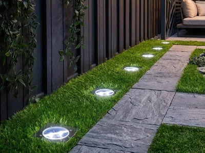 Produktbild von 6er Set Solar Einbaustrahler Außen mit Tag / Nacht Sensor Bodeneinbauleuchten