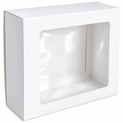 Produktbild von Geschenkbox Geschenkverpackung Schachtel mit Sichtfenster Weiß 19,5 x 15,8 x 5,2 cm Kartonbox