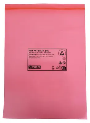 Obrázek produktu pro Antistatické sáčky, polyetylen, růžové, s uzavíratelným zipem, rozměry 300 x 400 mm (balení po 100 kusů)