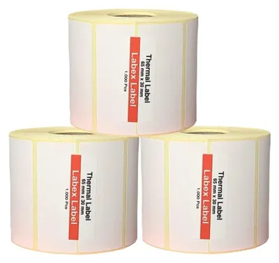 Image de Étiquettes thermiques 65x30 mm - 3000 étiquettes