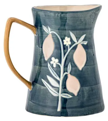 Produktbild von Bloomingville Krug FERIHA Blau 3,1 Liter Geschirr Blumen Design Dunkelblau