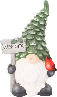 Produktbild von Dekofigur Zwerg Welcome 41 x 25 cm grün weiß