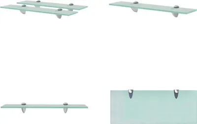 Immagine prodotto di vidaXL Mensole galleggianti 2 pz. Vetro 50x20 cm 8 mm - Mensola galleggiante - Mensole galleggianti - Mensola a muro - Mensole a muro