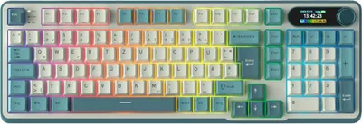 Image de Royal Kludge RKS98 - Clavier mécanique sans fil - QWERTY - Clavier gaming - RGB - 2,4 GHz et Bluetooth - Avec écran