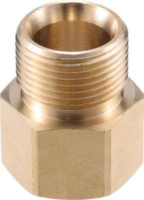 Produktbild von Hochdruckreiniger-Anschluss, M22x1.5 auf 15mm M22x1.5 männlicher und weiblicher Adapter aus Messing Schraubenschlauchanschluss Universal für Hochdruckreiniger Messing Kupferton