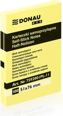 Zdjęcie produktu dla Bloczek samoprzylepny 51 x 76 mm, 100 kartek