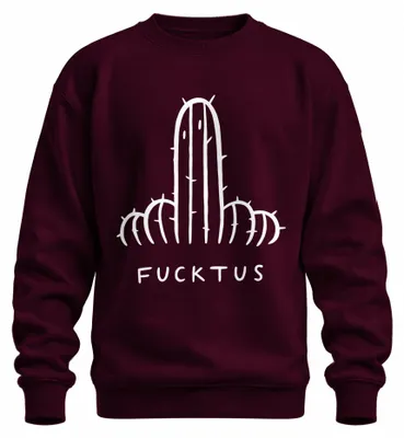Obrázok produktu pre Fucktus Cactus Funny Sarcastic Cheeky Gift Cactus Lover Uni mikina, bordová, XL