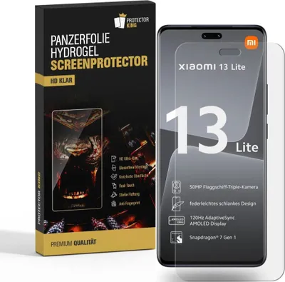 Produktbild von 2x Panzerfolie für Xiaomi 13 Lite HYDROGEL Displayschutz HD KLAR Schutzfolie Displayschutz Schutzfolie KLAR ANTI-SHOCK/ ANTI-KRATZ/ ANTI-BRUCH/ ANTI-SCHMUTZ