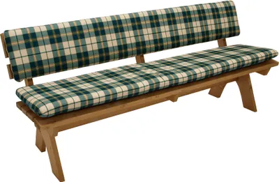 Produktbild von DEGAMO Bankauflage Bankpolster Auflagenset BOSTON für Bank 4-sitzer 195cm, grün/beige kariert, 2-teilig