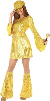 Produktbild von Atosa Disco-frauenkostüm Gelb 2XL Gelb 2XL
