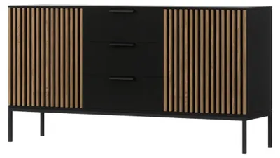 Obrázek produktu pro Komoda MEORATI 150x40 cm, černá/dub artisan