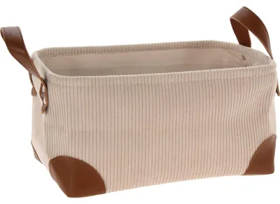 Zdjęcie produktu dla Koszyk do przechowywania, sztruks z uchwytami, 30 x 20 x 15 cm