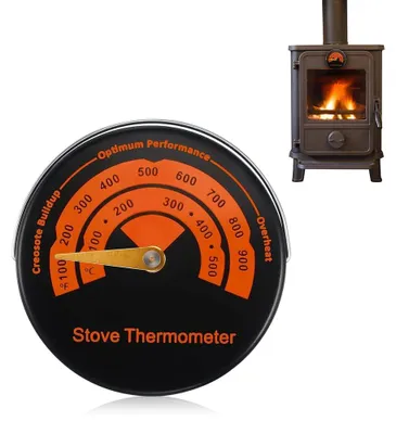 Magnetischer Kachelthermometer, 0–500 °C, Ø 6,2 cm, schwarz