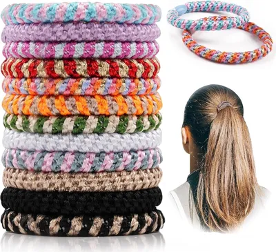Produktbild von 12 Stück Haargummi Damen, Scrunchies, Elastisch Zopfgummi, Stylisch Pferdeschwanz Inhaber für Damen und Mädchen(12 mix color)