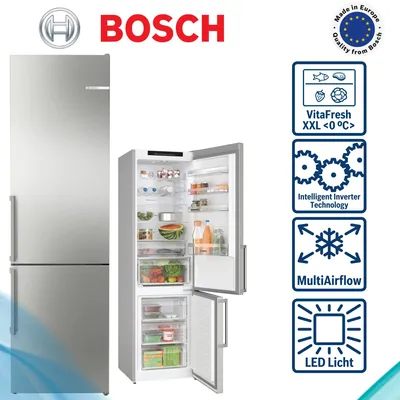 Produktbild von Bosch Serie | 4 Freistehende Kühl-Gefrier-Kombination mit NoFrost 203 x 60 cm Edelstahl (mit Antifingerprint) KGN39VIBT