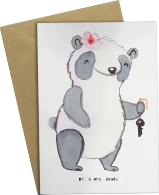 Produktbild von Mr. & Mrs. Panda Glückwunschkarte Vermieterin Herz - Weiß - Geschenk, dankeskarten, weihnachtskarten, jubiläumskarte, einladungskarten, osterkarten