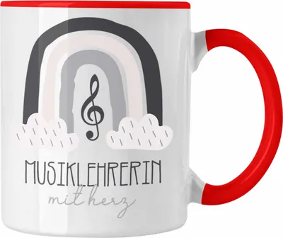 Produktbild von Trendation - Musiklehrerin Tasse Geschenk Danke Kaffeetassse Geschenkidee für XXXMusiklehrerinmit Herz Spruch (Rot)