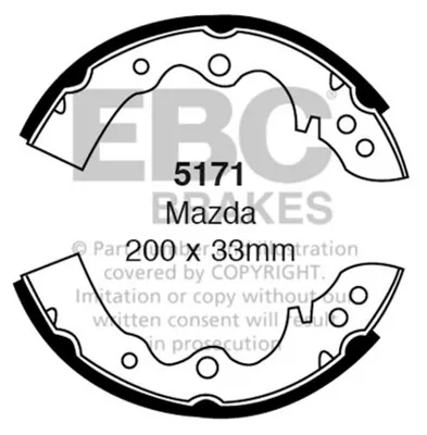 Obrázok produktu pre EBC Sada brzdových čeľustí Zadná Mazda