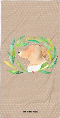Produktbild von Mr. & Mrs. Panda Strandtuch Hund Blumen - Hundeglück - Geschenk, Reisehandtuch, Niedlich, Hundeliebe, Handtuch, Sprüche, Badehandtuch, Strandlaken, Hunde, Duschtuch