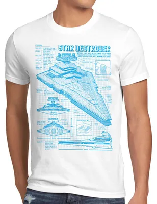 Produktbild von A.N.T. Sternenzerstörer Herren T-Shirt blaupause raumschiff
