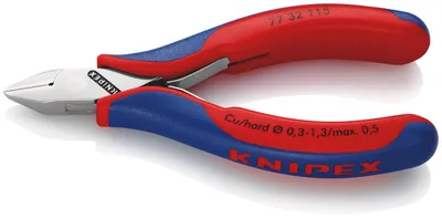 Produktbild von Knipex 77 32 115, Diagonale Zange, Stahl, Kunststoff, Blau, Rot, 115 mm, 80 g