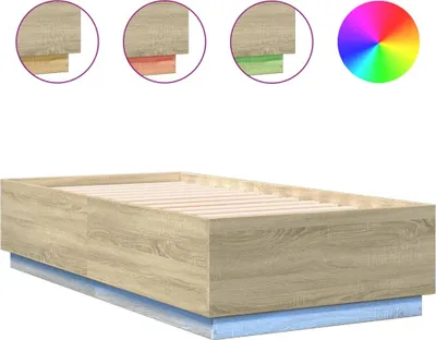 Produktbild von Bettgestell mit LED Sonoma-Eiche 75x190 cm Holzwerkstoff