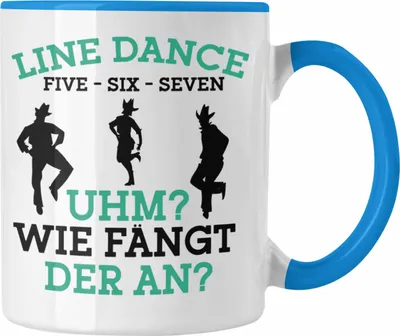 Produktbild von Trendation - Lustige Line Dance Tasse - Tolles Geschenk für Line Dance Enthusiasten (Blau)
